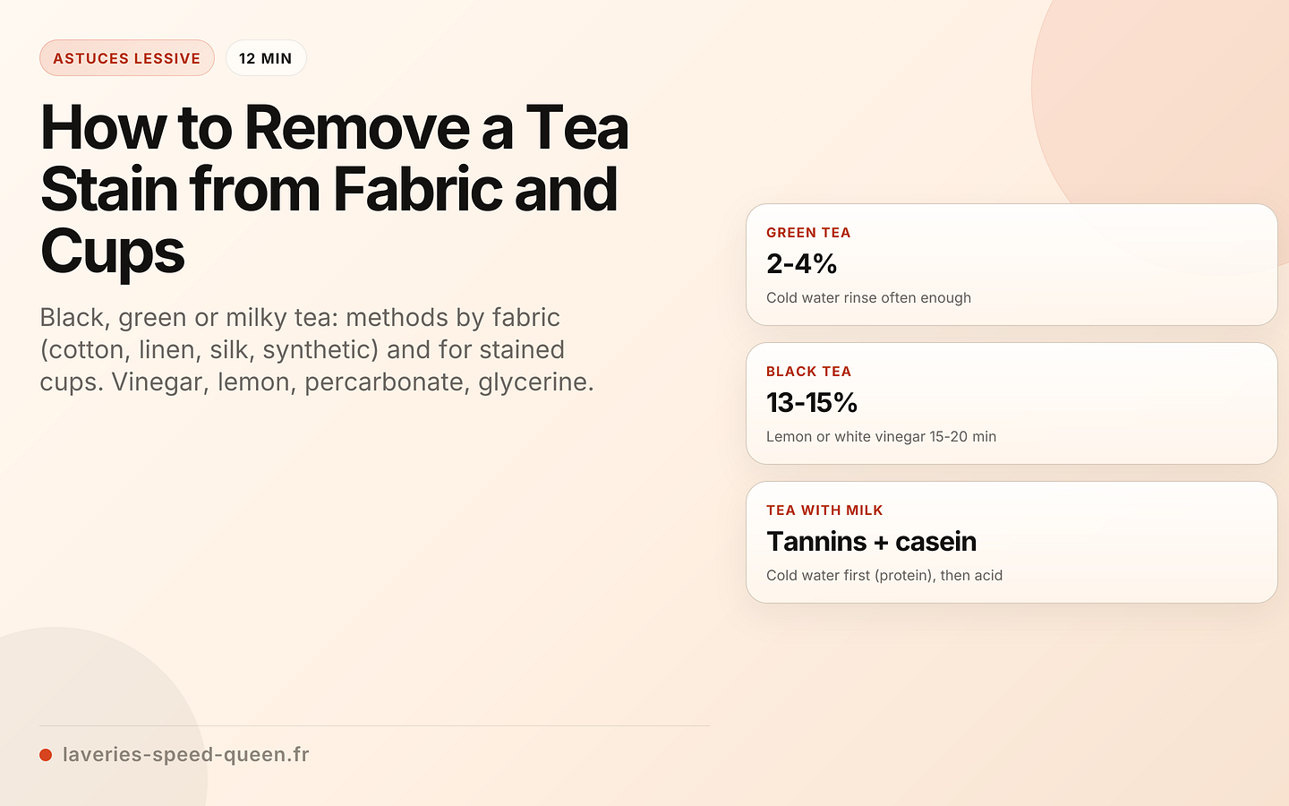 How to Remove a Tea Stain from Fabric and Cups