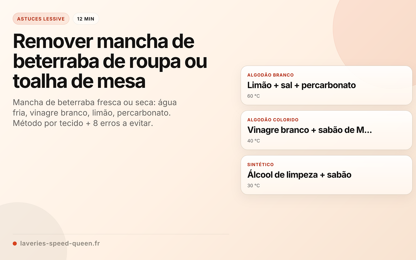 Remover mancha de beterraba de roupa ou toalha de mesa