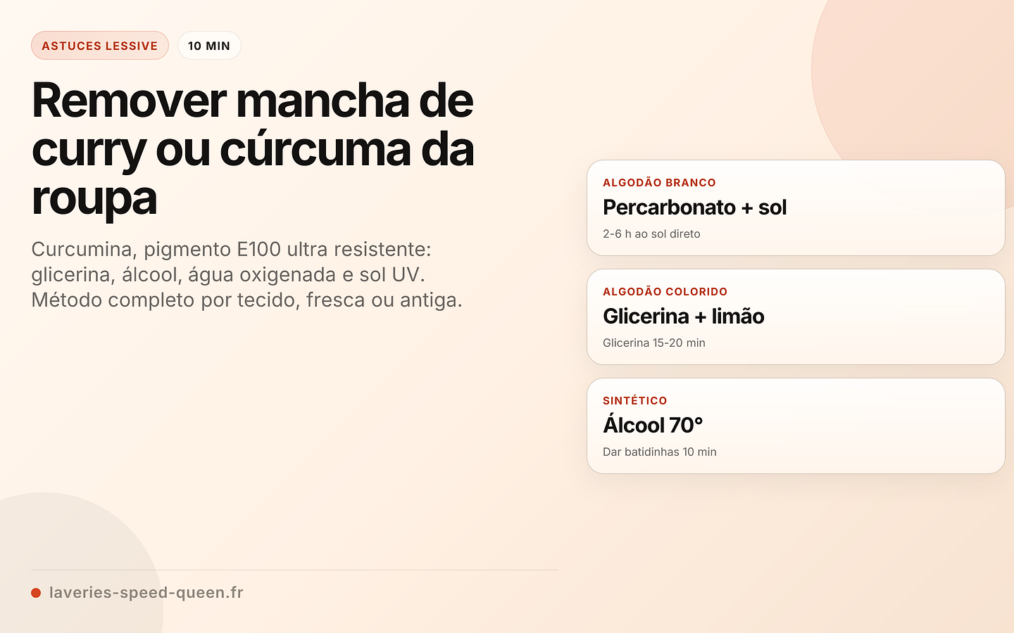 Remover mancha de curry ou cúrcuma da roupa