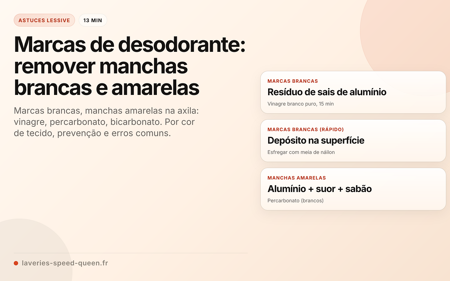 Marcas de desodorante: remover manchas brancas e amarelas