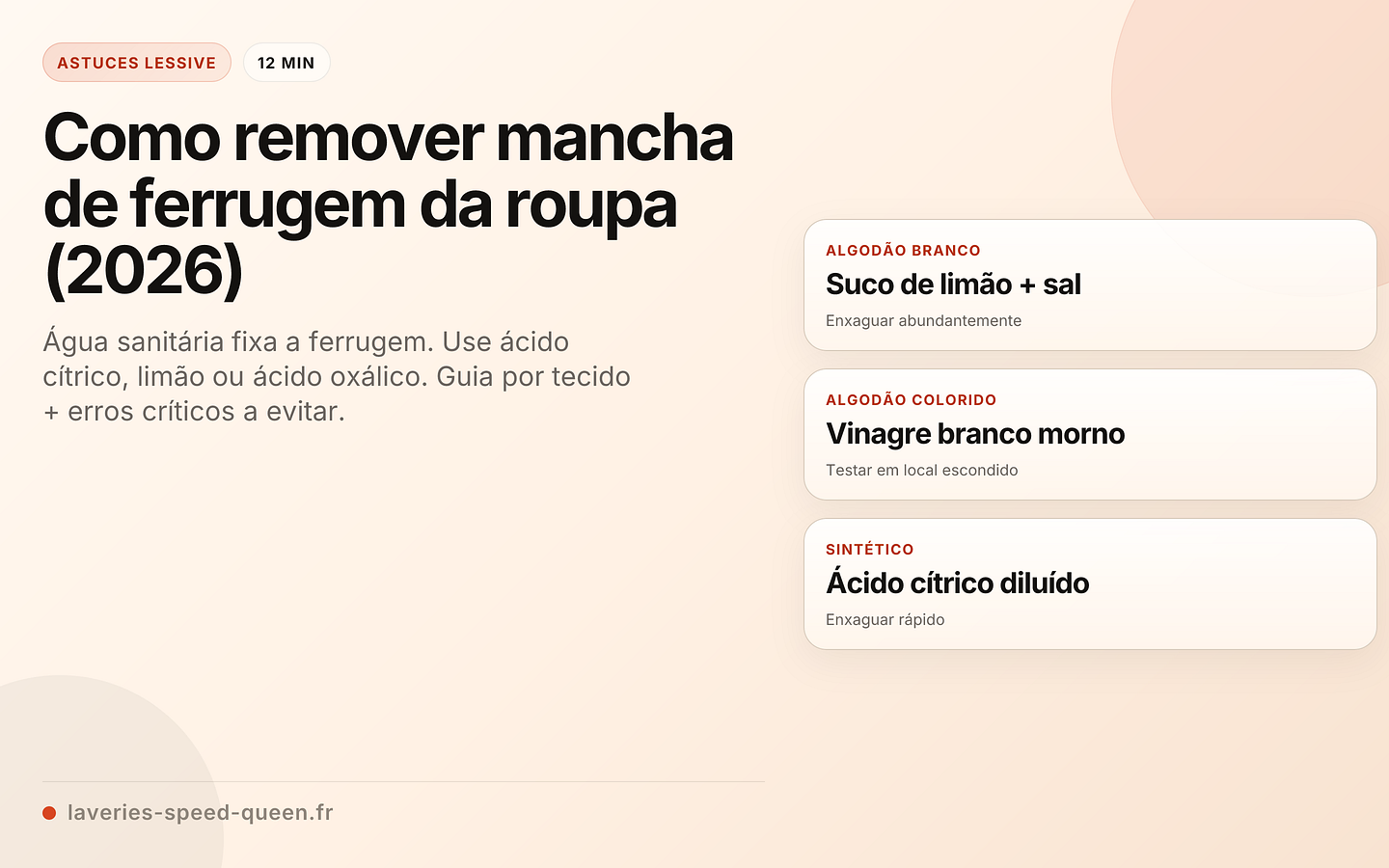 Como remover mancha de ferrugem da roupa (2026)