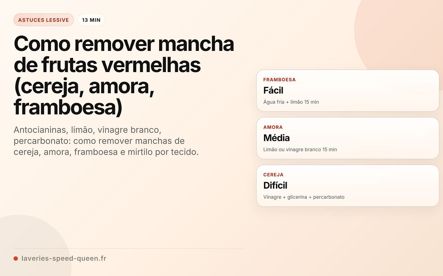 Como remover mancha de frutas vermelhas (cereja, amora, framboesa)