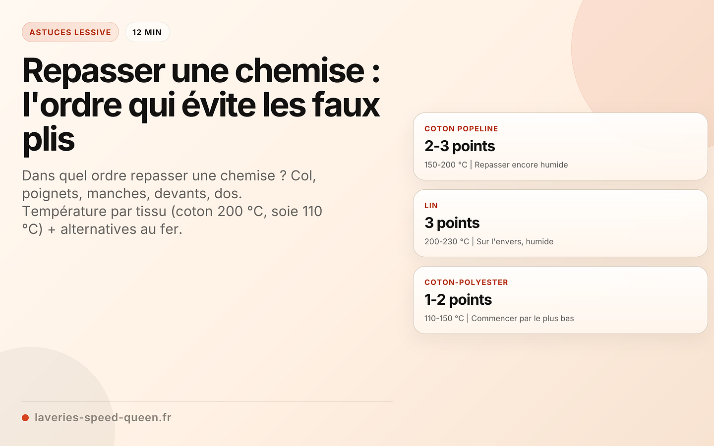 Repasser une chemise : l'ordre qui évite les faux plis