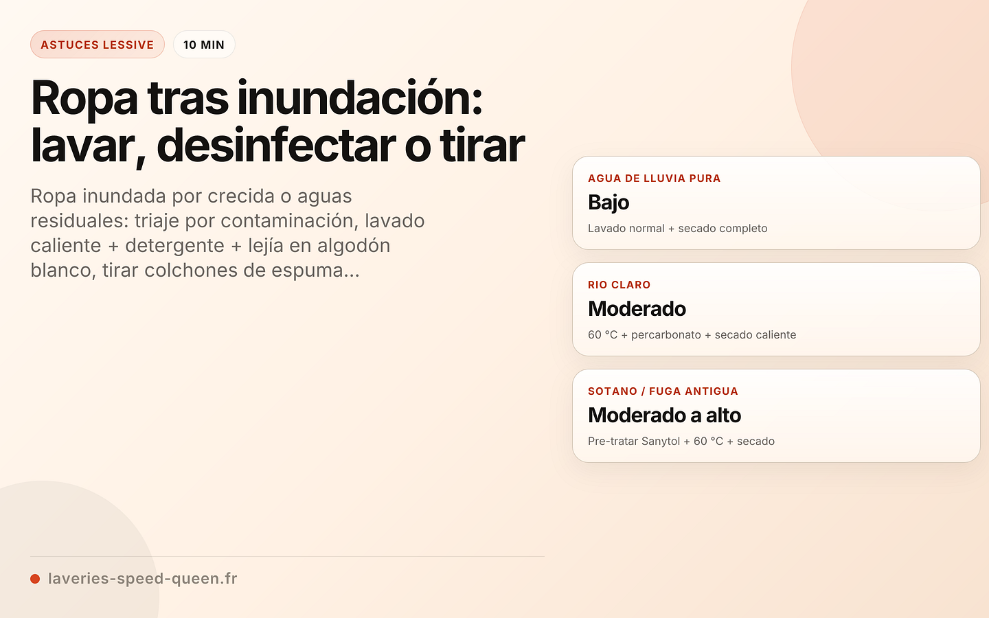 Protocolo de triaje y lavado de la ropa tras una inundación