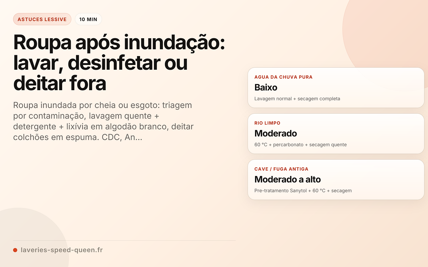 Protocolo de triagem e lavagem de roupa após uma inundação