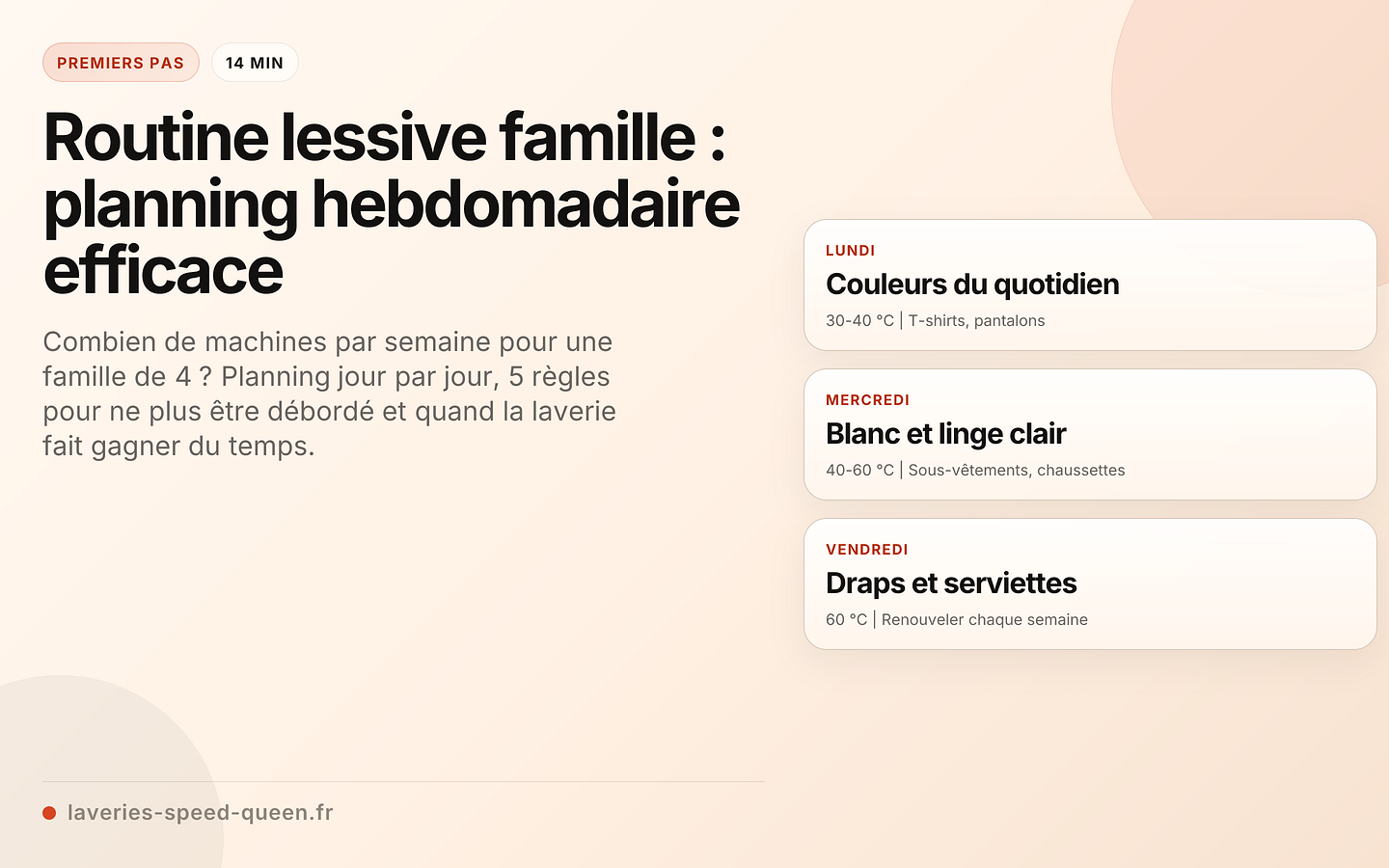 Routine lessive famille : planning hebdomadaire efficace