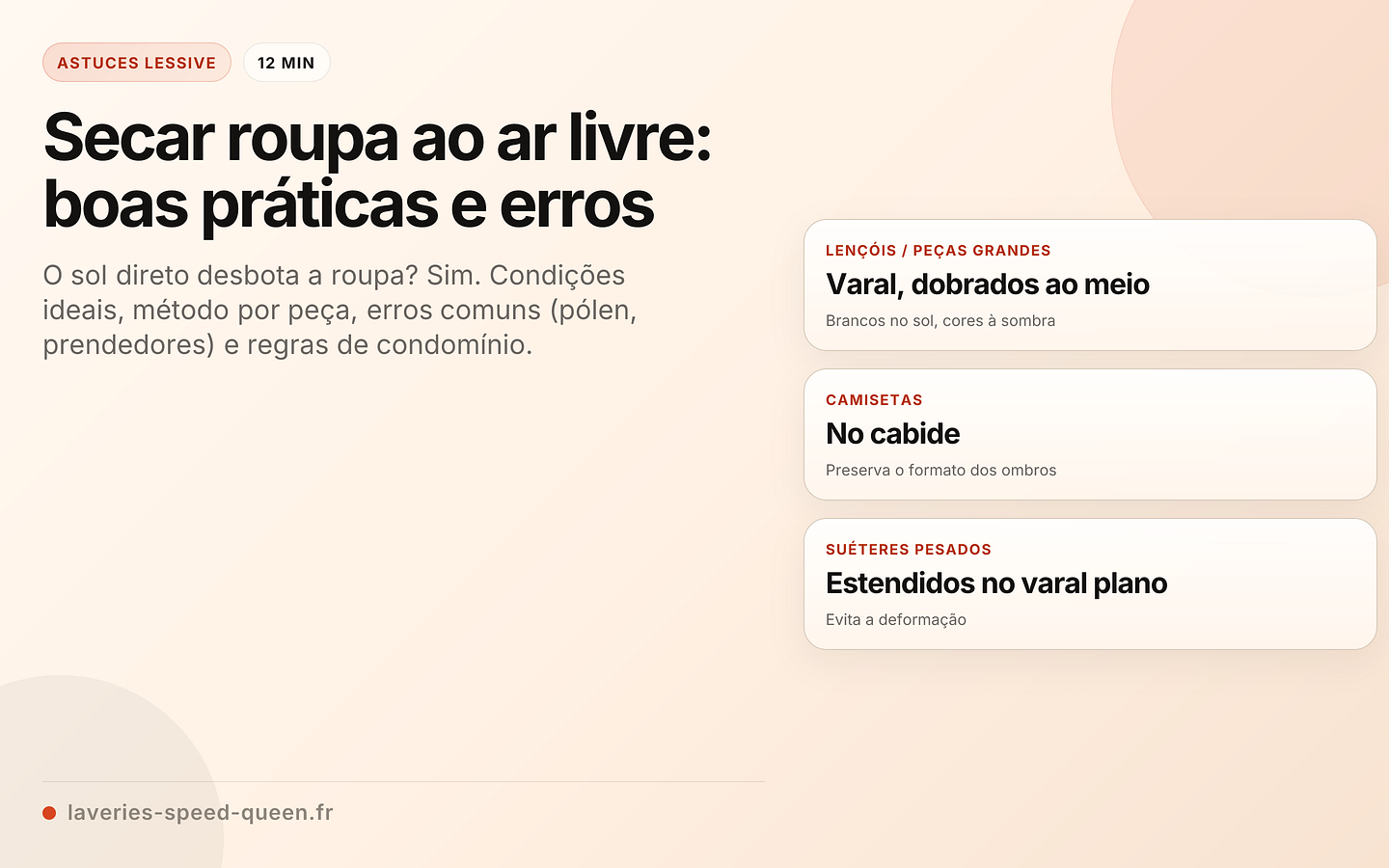 Secar roupa ao ar livre: boas práticas e erros