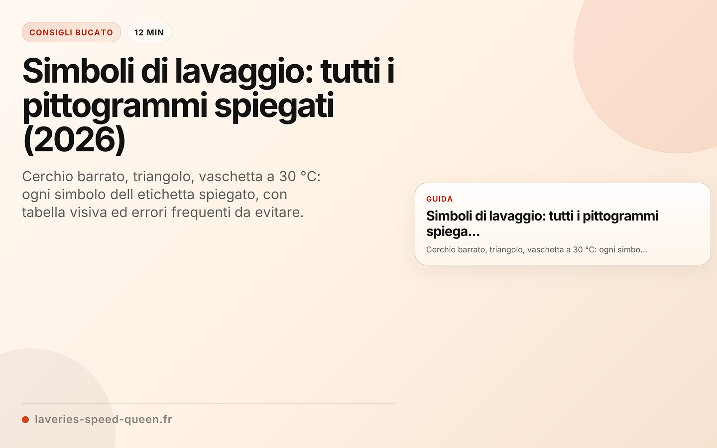 I 5 simboli per la cura dei tessuti