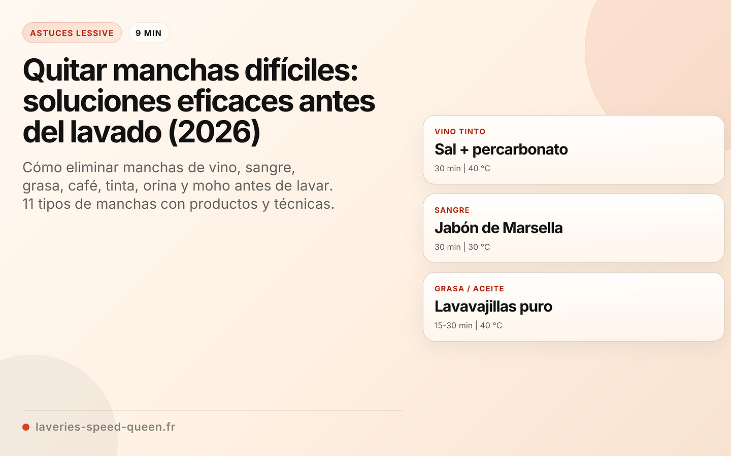 Quitar manchas difíciles: soluciones eficaces antes del lavado (2026)