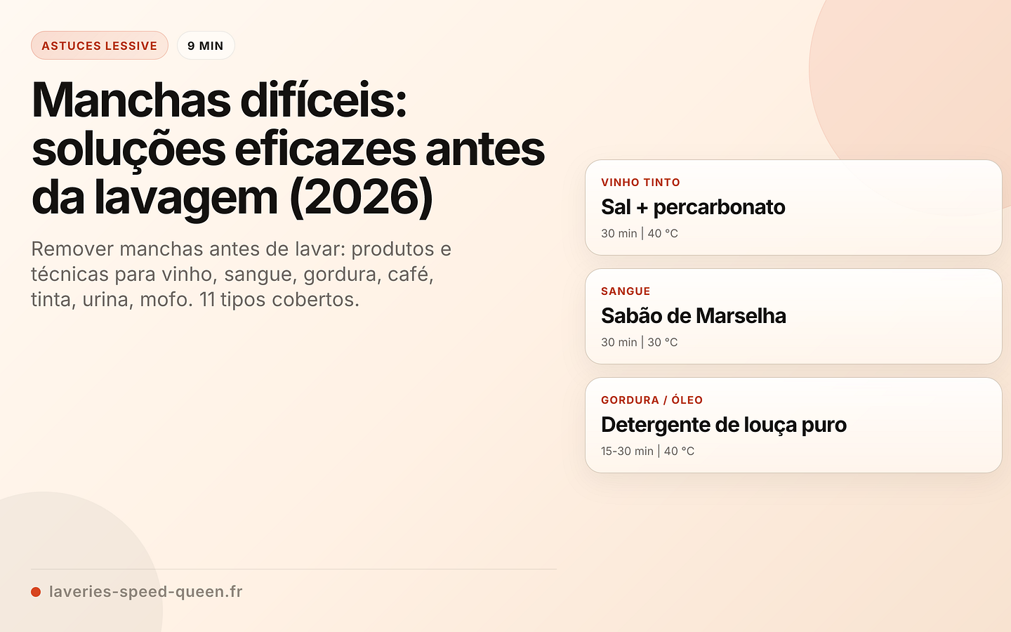Manchas difíceis: soluções eficazes antes da lavagem (2026)