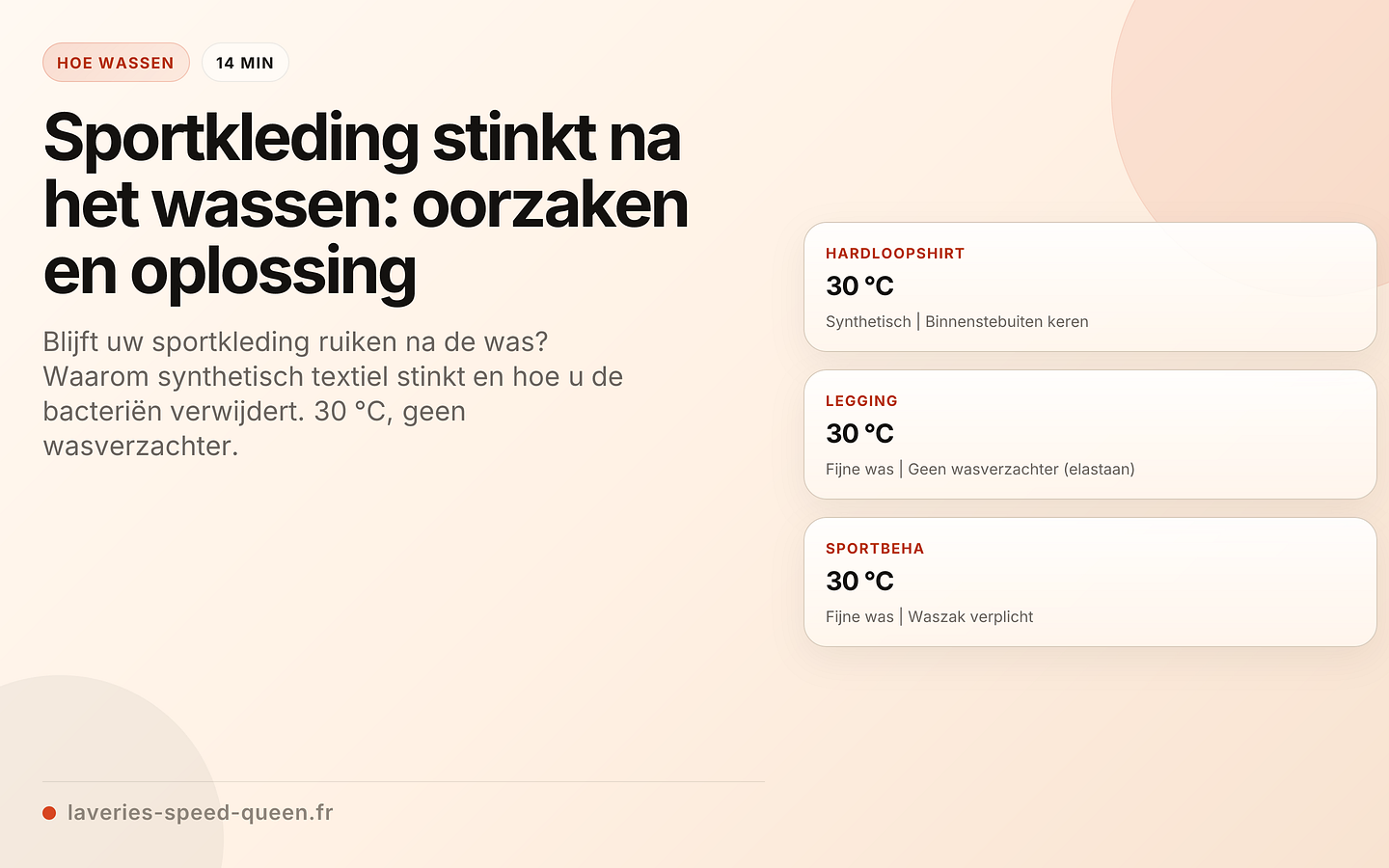 Sportkleding wassen per kledingstuk