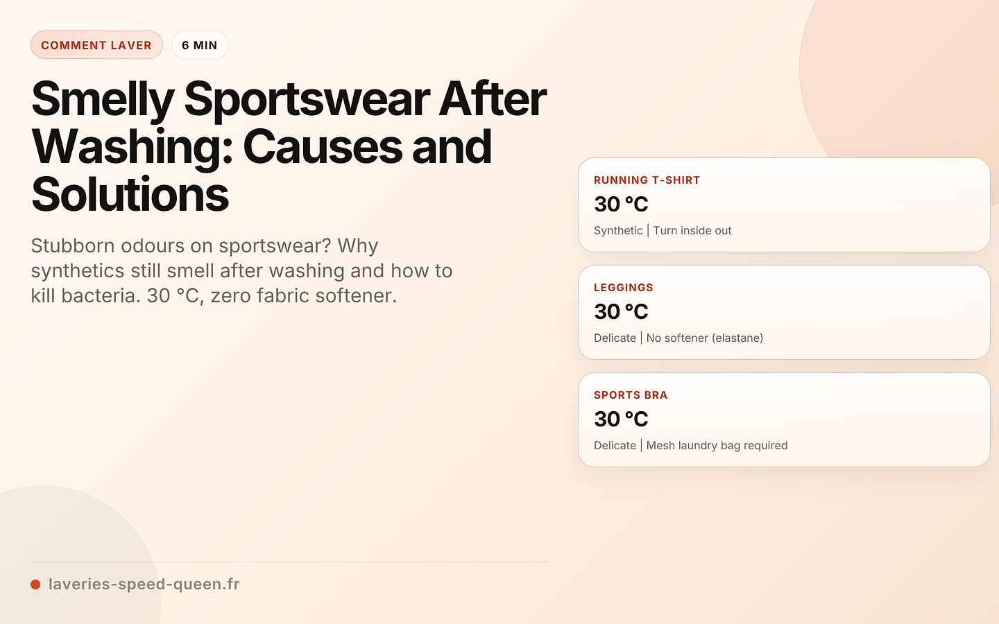 Sportswear washing guide by garment