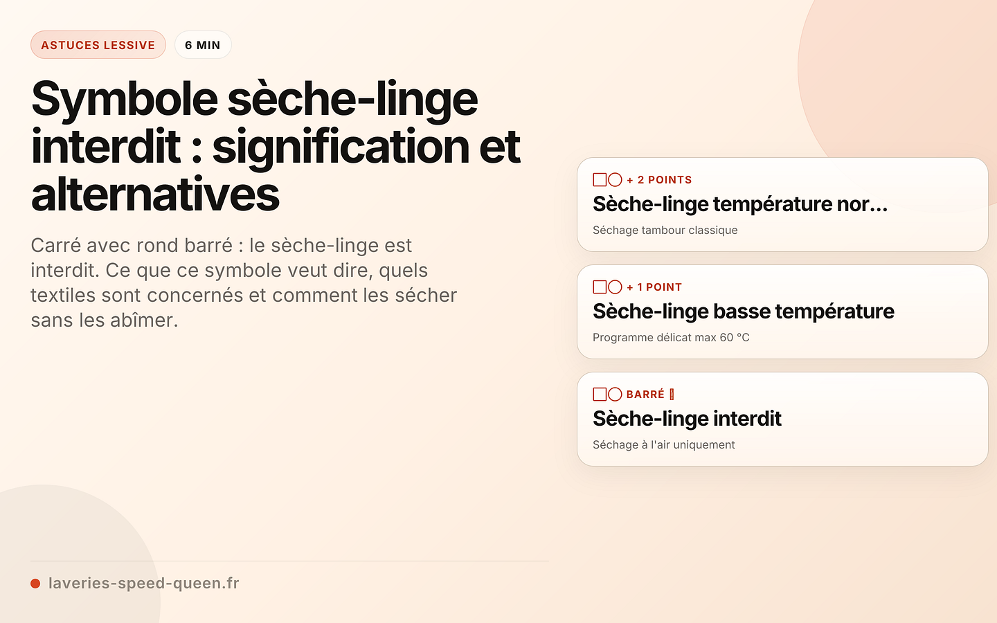 Symbole sèche-linge interdit : signification et alternatives