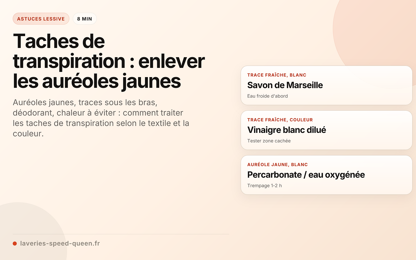 Taches de transpiration : enlever les auréoles jaunes