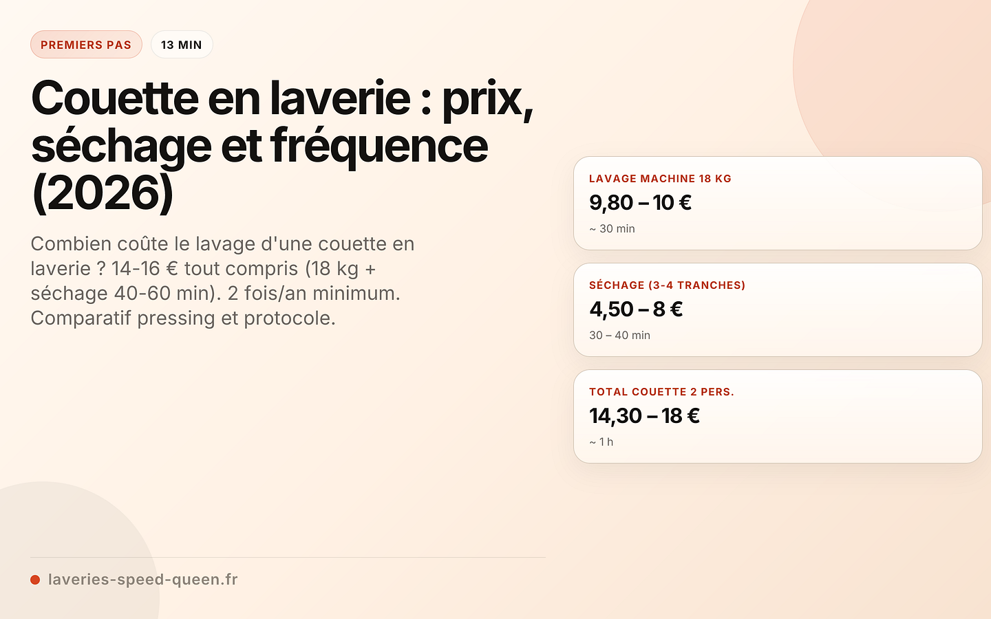 Couette en laverie : prix, séchage et fréquence (2026)