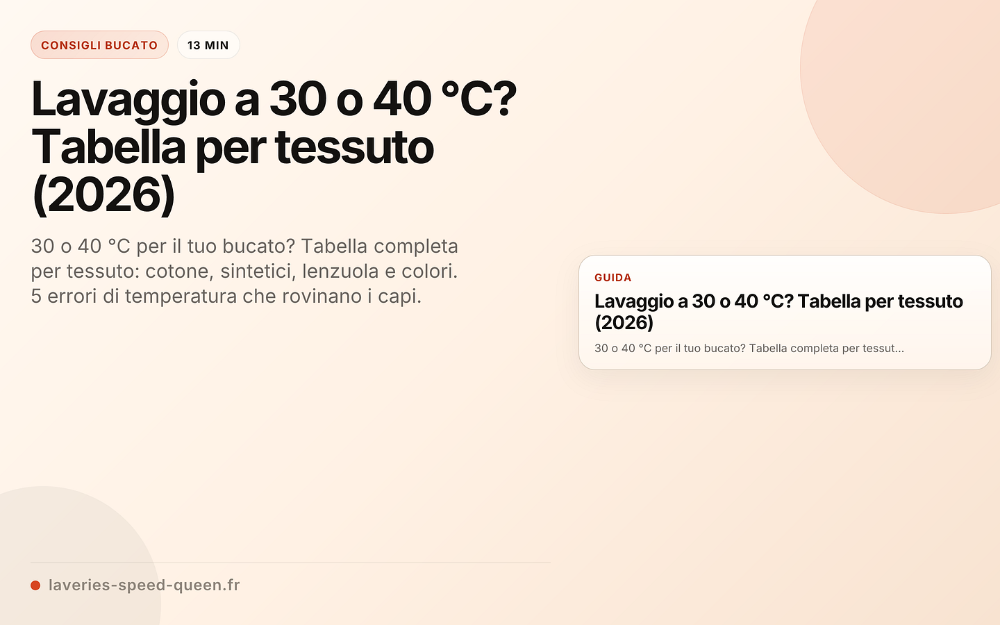 Temperatura di lavaggio per tessuto