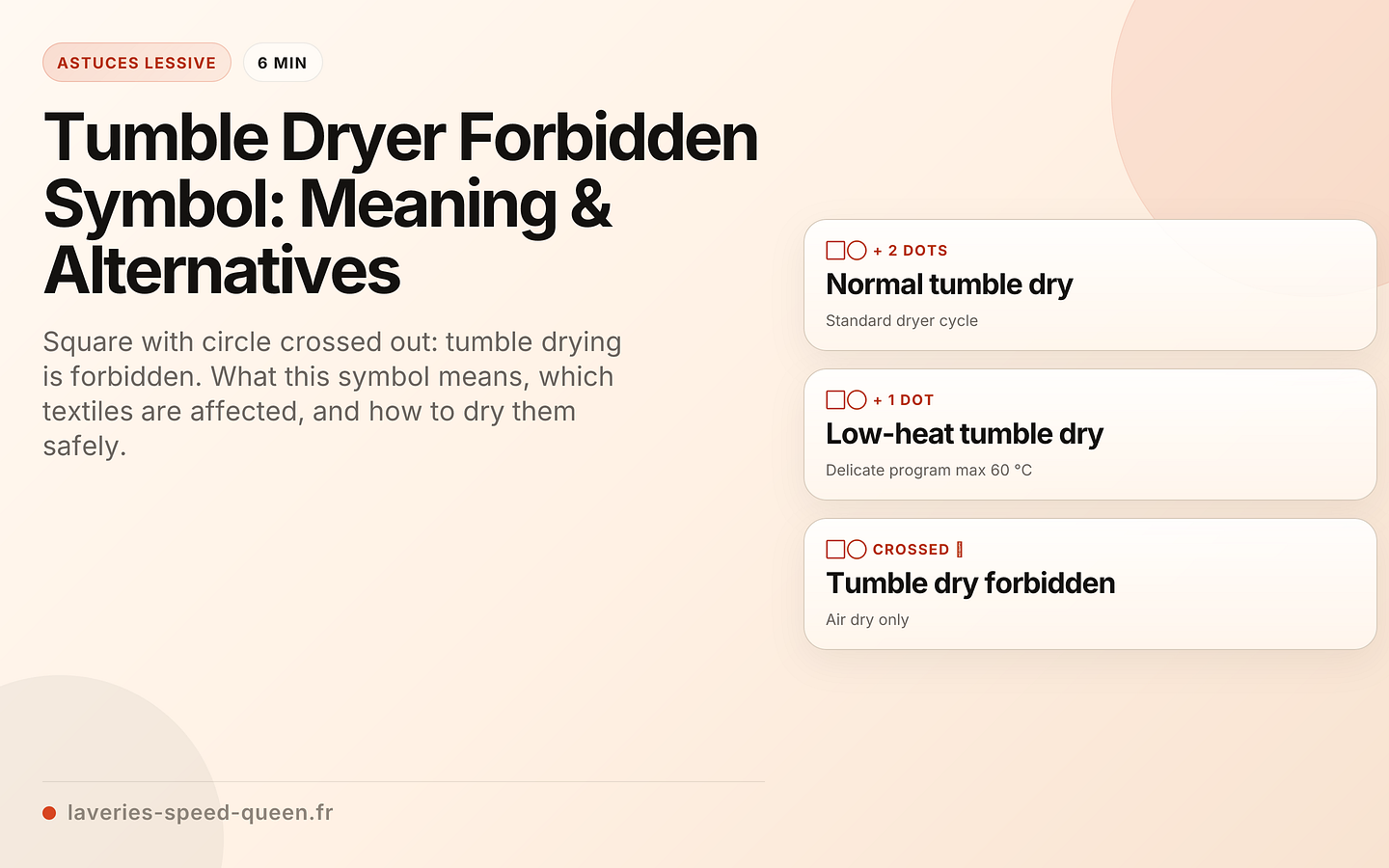 Tumble Dryer Forbidden Symbol: Meaning & Alternatives