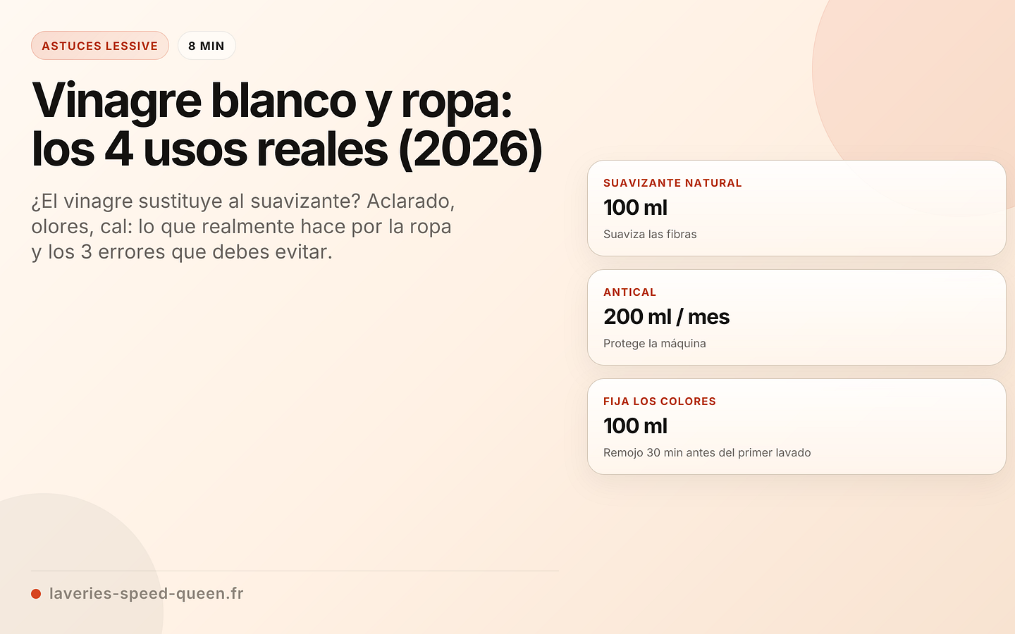 Vinagre blanco y ropa: los 4 usos reales (2026)