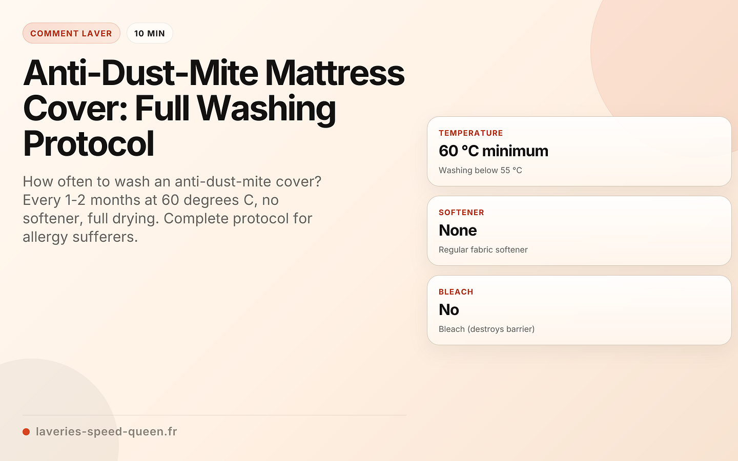 Anti-Dust-Mite Mattress Cover: Full Washing Protocol