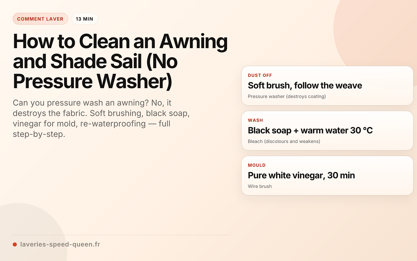 How to Clean an Awning and Shade Sail (No Pressure Washer)