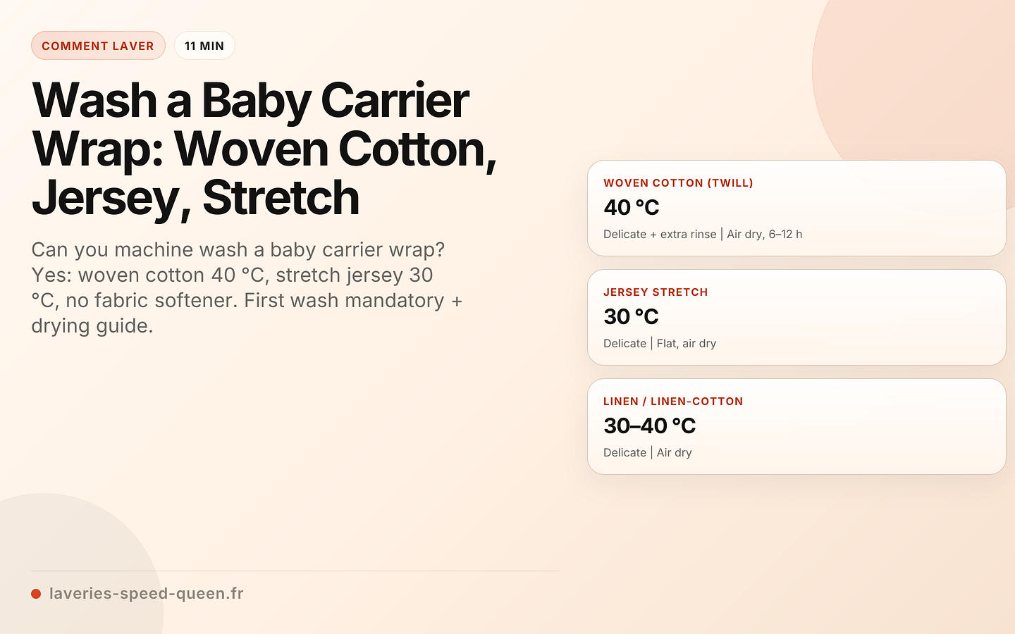 Wash a Baby Carrier Wrap: Woven Cotton, Jersey, Stretch