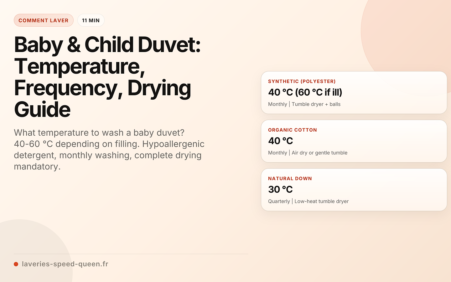 Baby & Child Duvet: Temperature, Frequency, Drying Guide