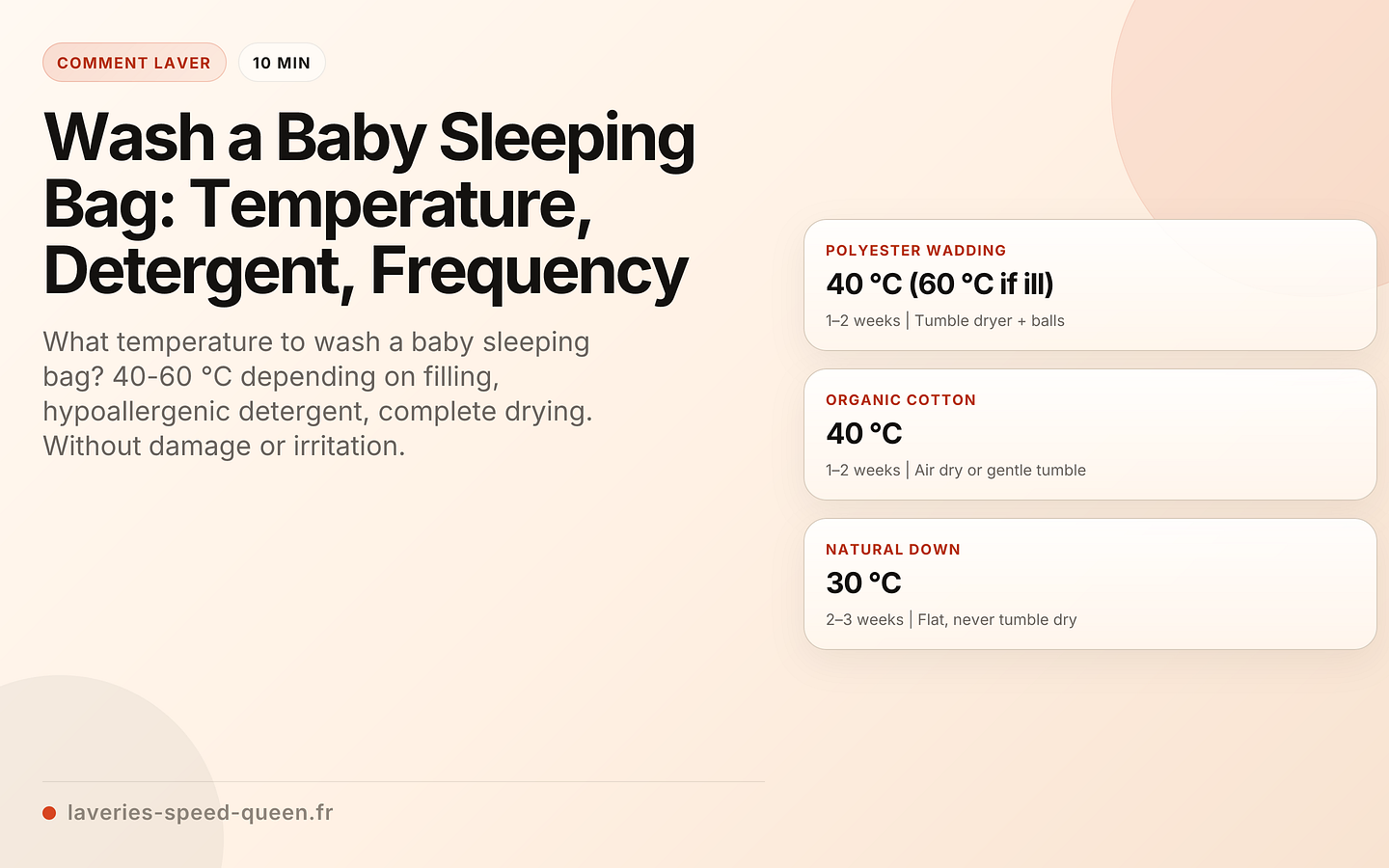 Wash a Baby Sleeping Bag: Temperature, Detergent, Frequency