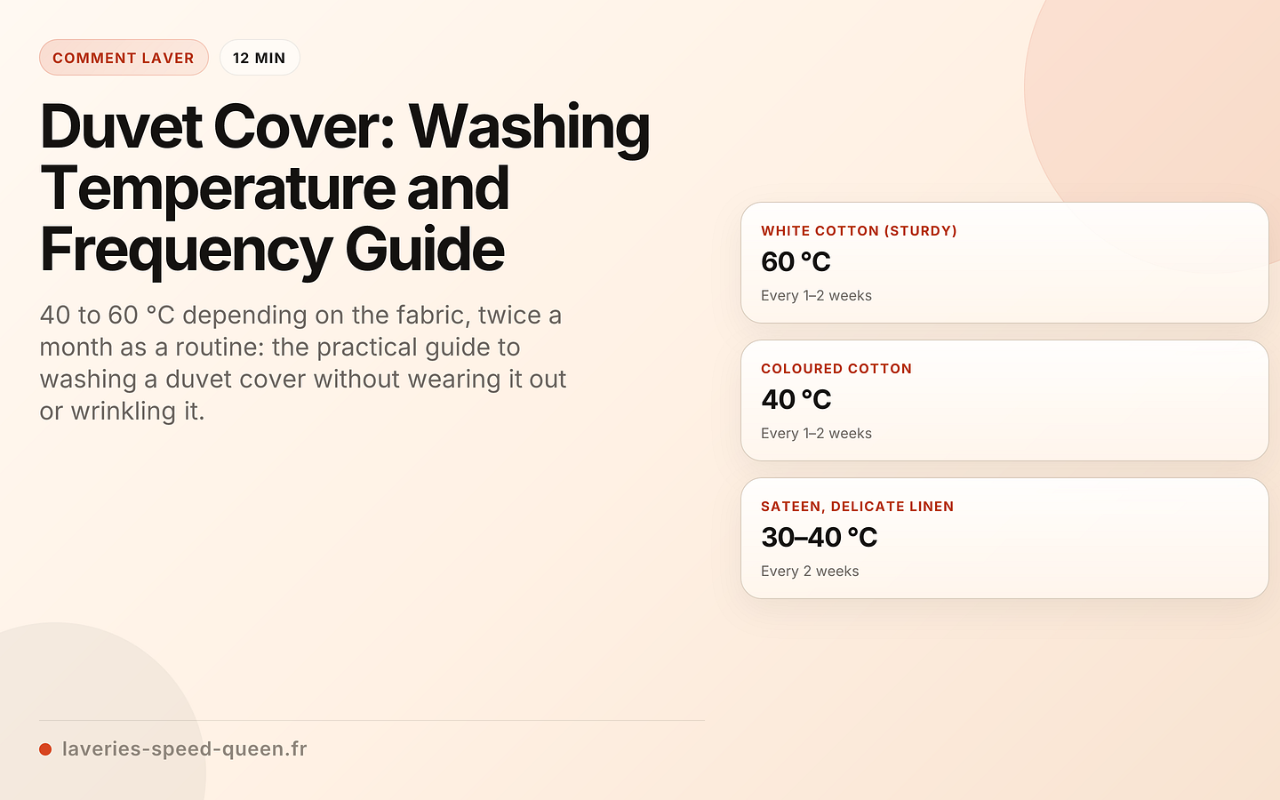 Duvet Cover: Washing Temperature and Frequency Guide