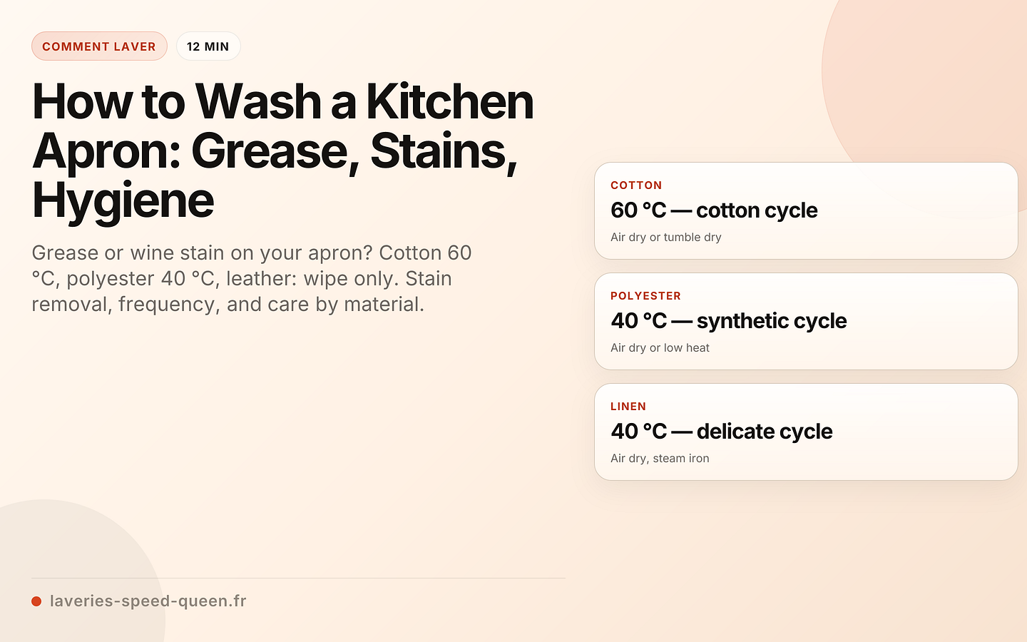 How to Wash a Kitchen Apron: Grease, Stains, Hygiene