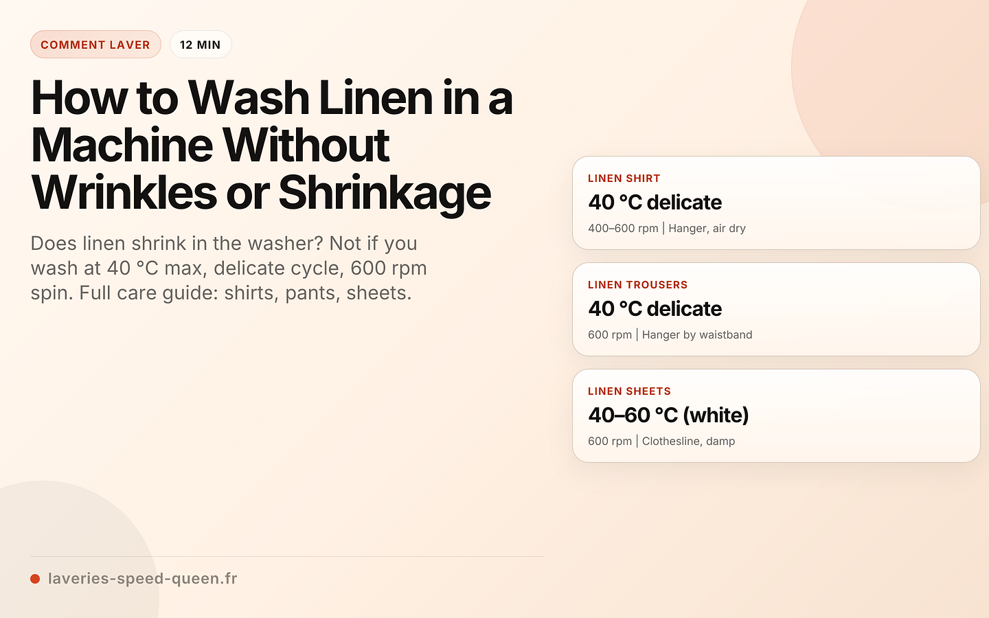 How to Wash Linen in a Machine Without Wrinkles or Shrinkage