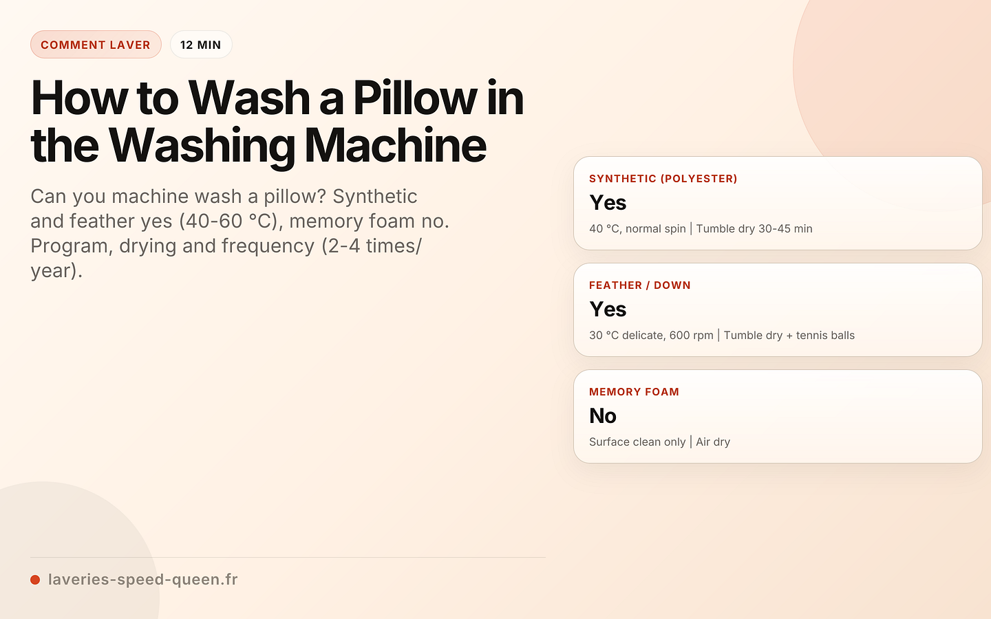 How to Wash a Pillow in the Washing Machine