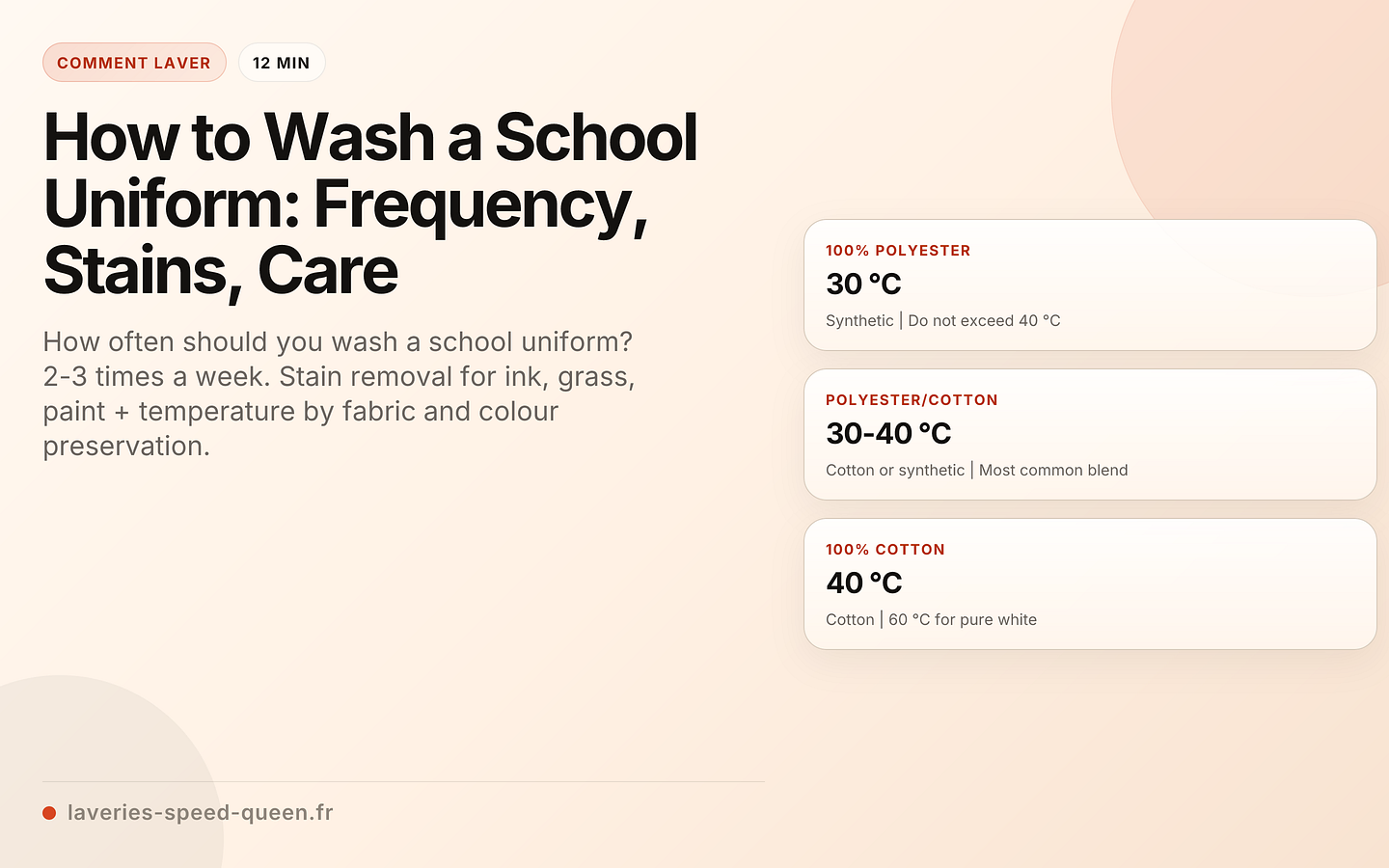 How to Wash a School Uniform: Frequency, Stains, Care