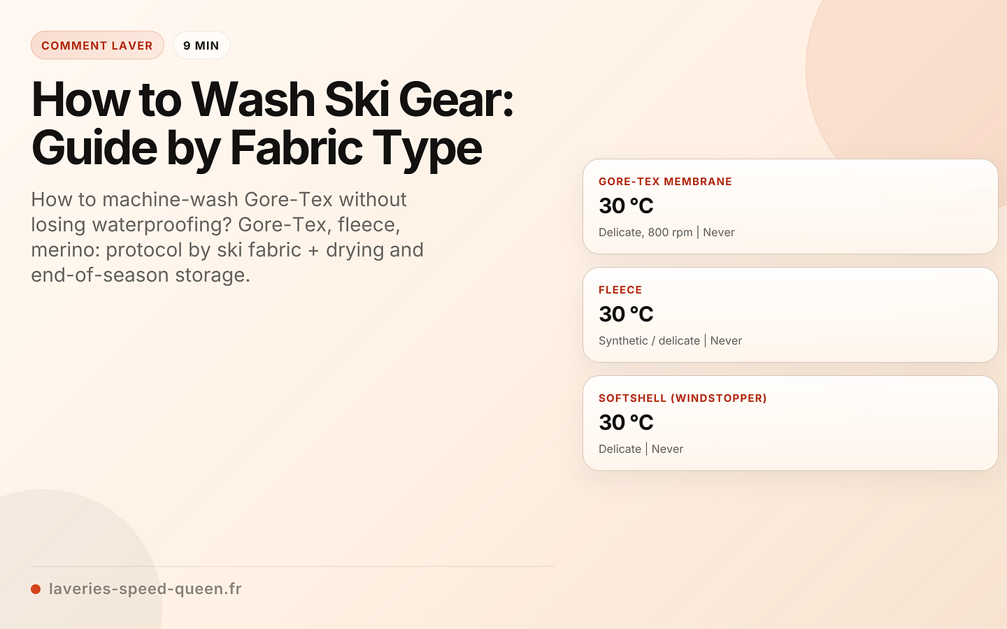 Washing by ski fabric type
