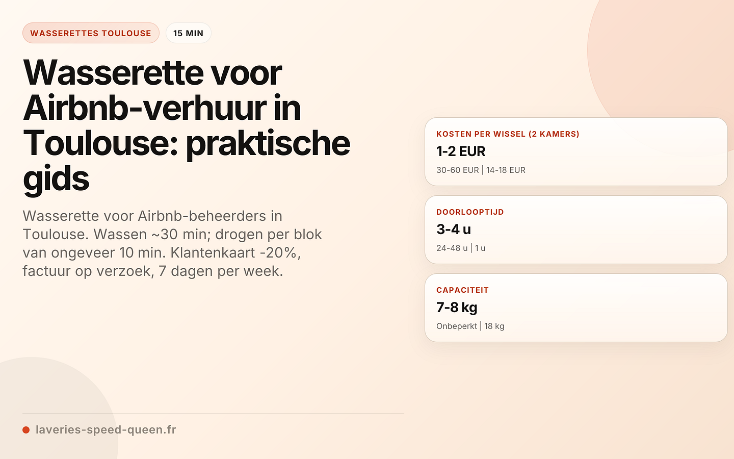 Wasserette versus wasserij versus thuis wassen voor Airbnb