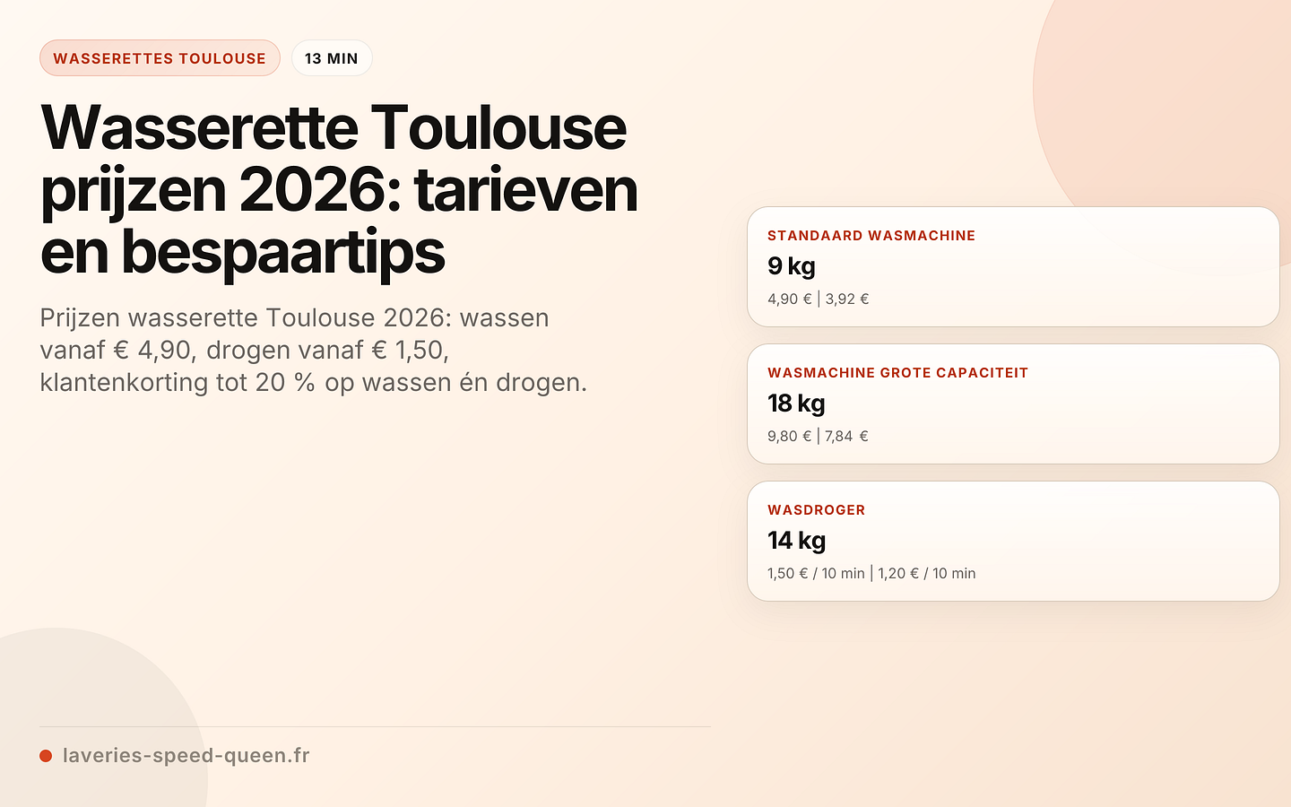 Tarieven van wasserettes in Toulouse in 2026