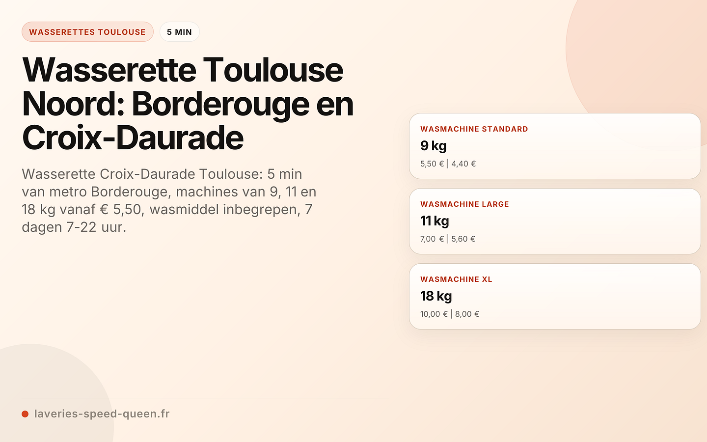 Wasserette Toulouse Noord: Borderouge en Croix-Daurade