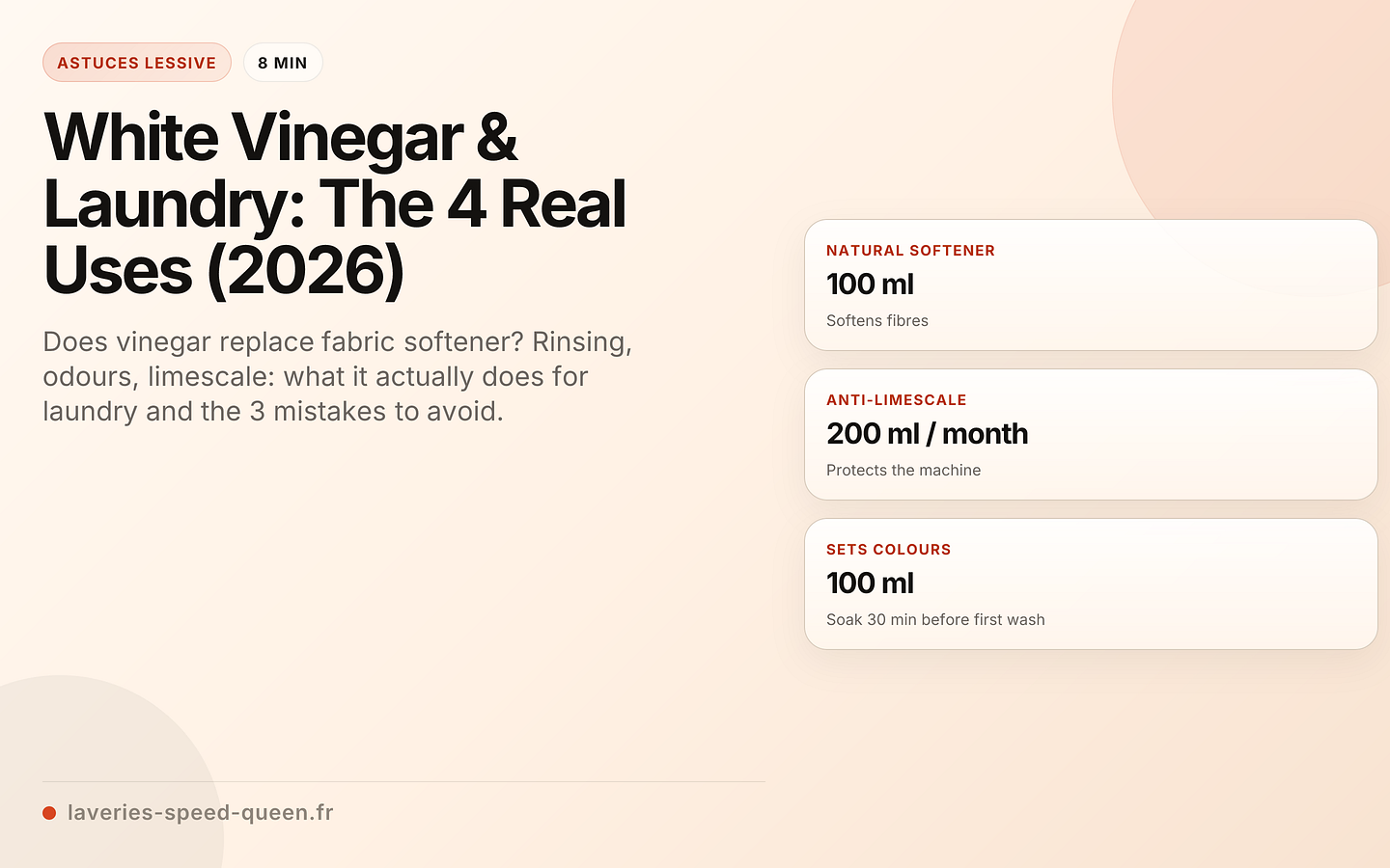 White Vinegar & Laundry: The 4 Real Uses (2026)