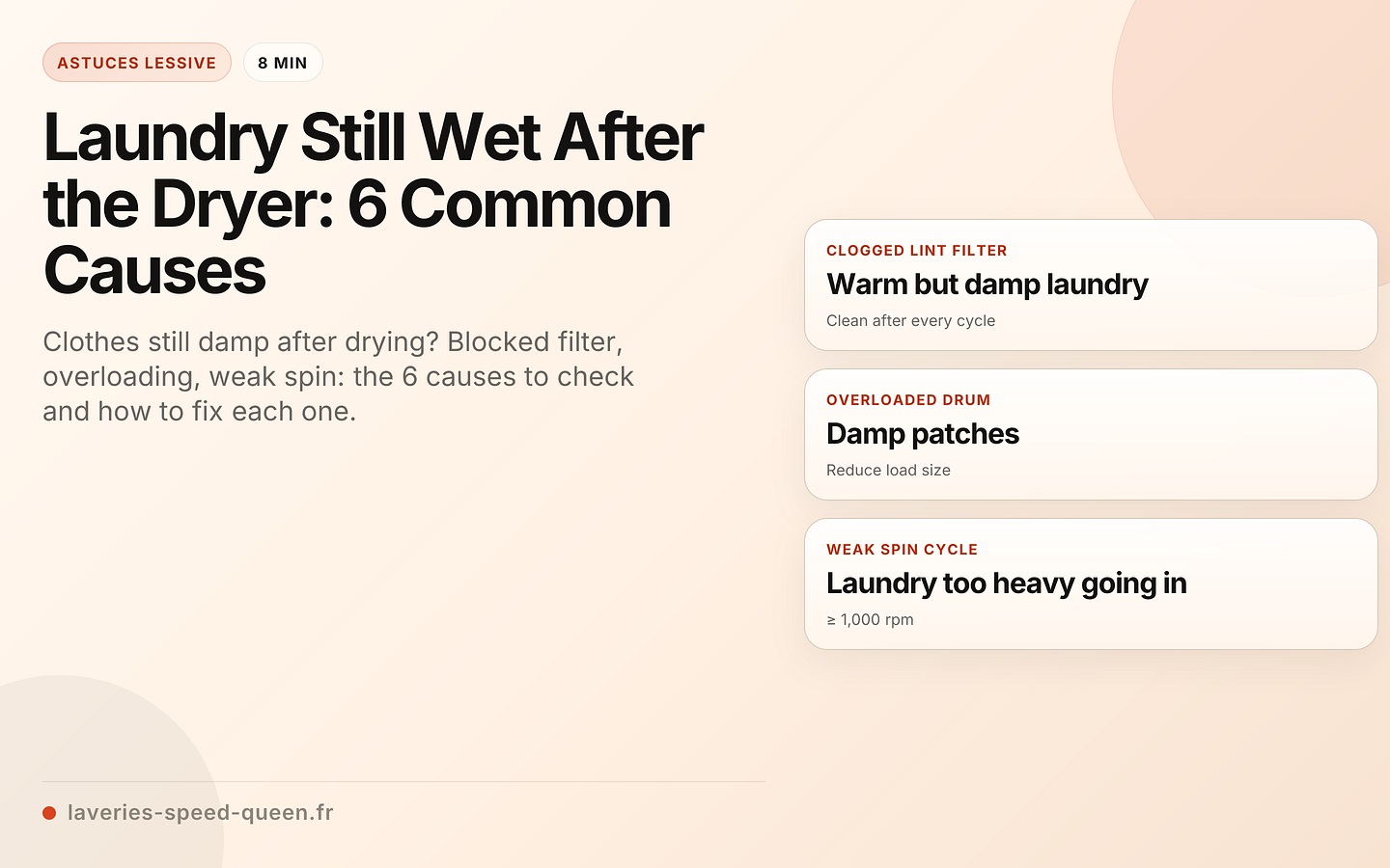 Laundry Still Wet After the Dryer: 6 Common Causes